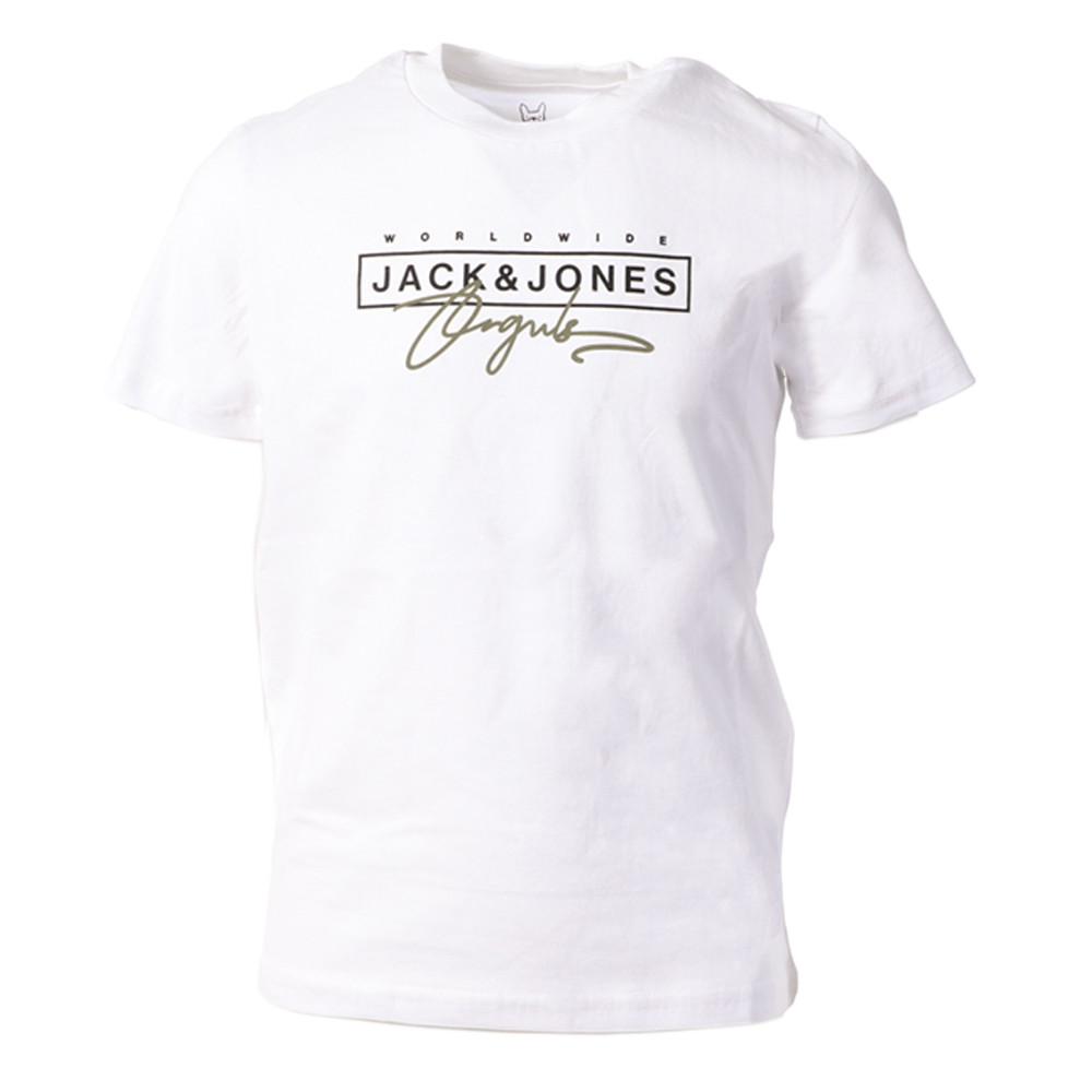 T-shirt Blanc Garçon Jack & Jones Branidng pas cher