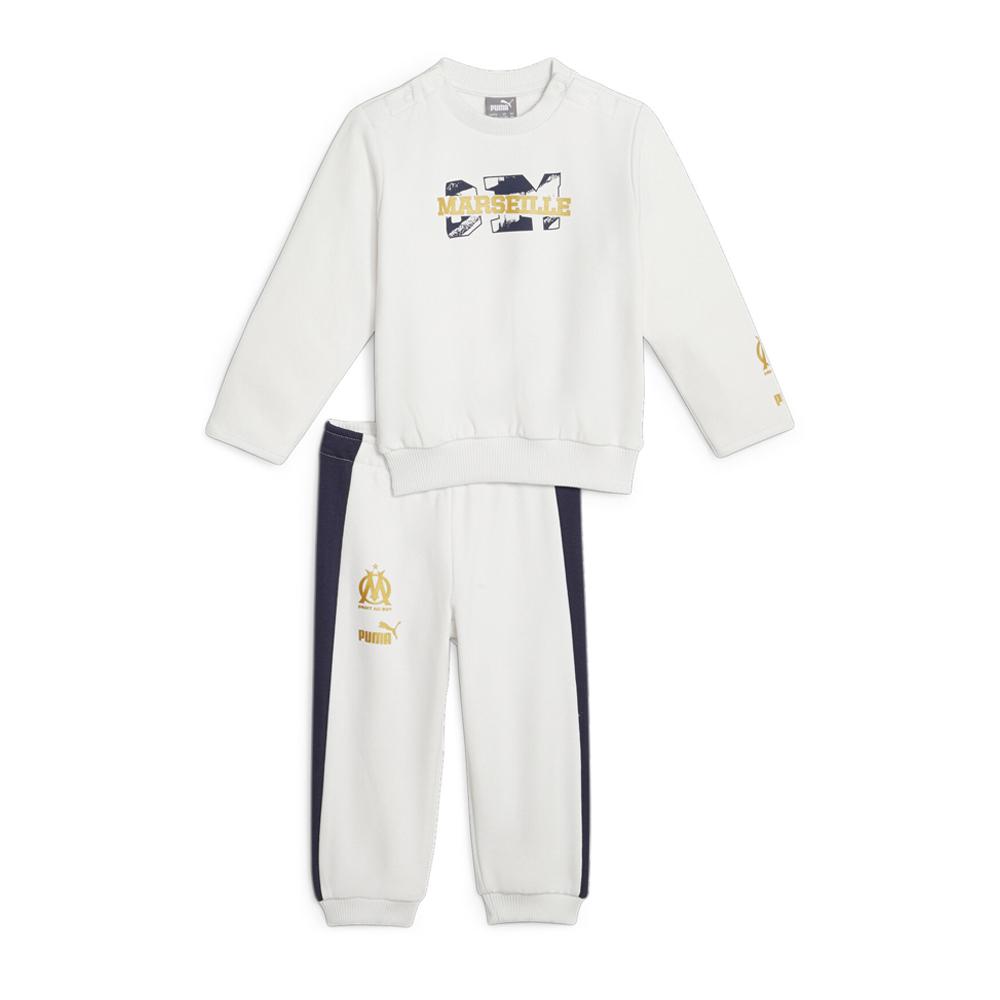 OM Survêtement foot Blanc/Bleu Garçon Puma 2023/2024 pas cher