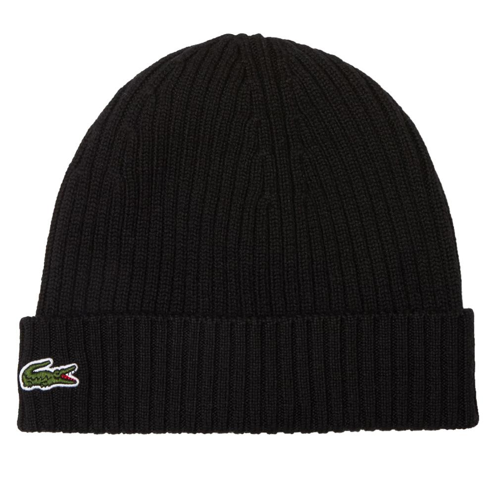 Bonnet Noir Homme Lacoste hjm pas cher