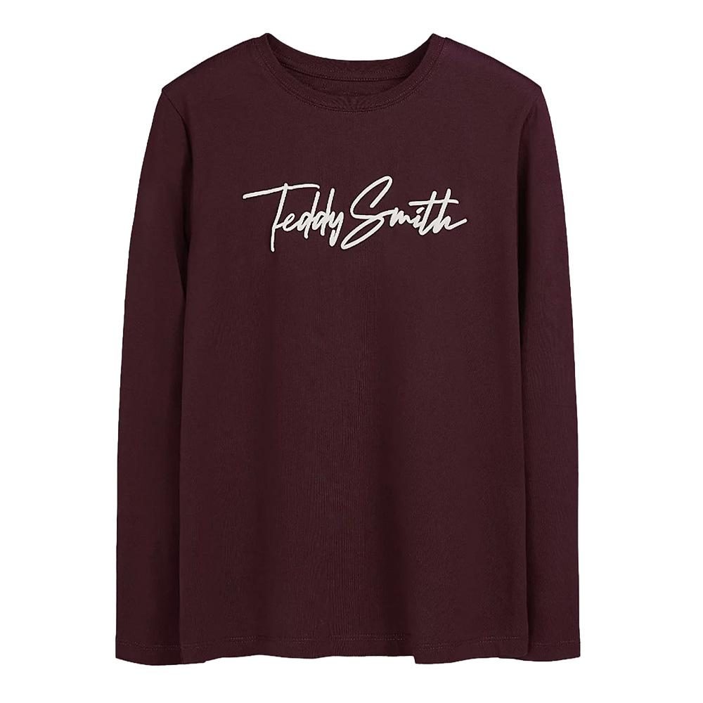T-Shirt Manches Longues Bordeaux Garçon Teddy Smith Evan pas cher