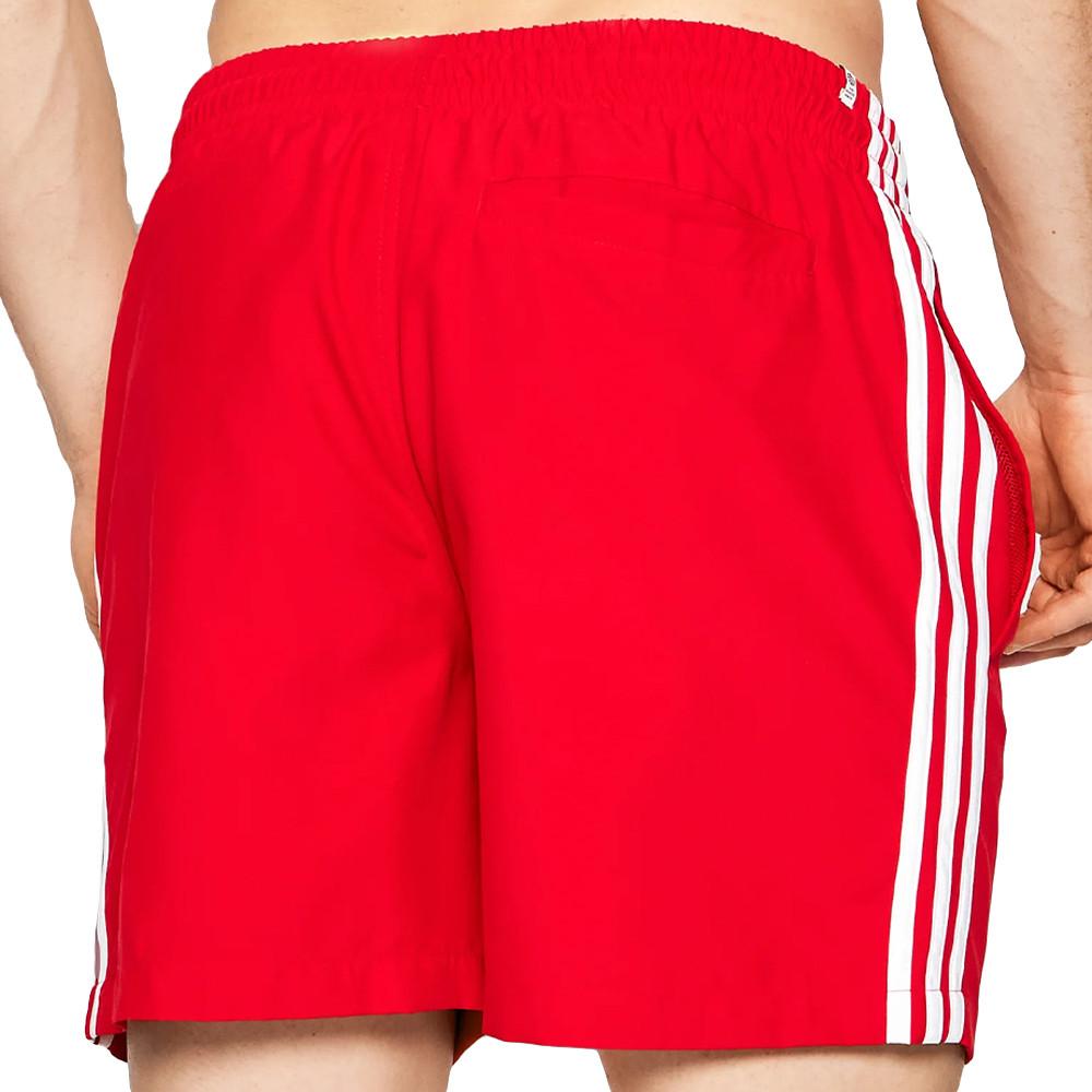 Short de bain Rouge Homme Adidas 3-stripes vue 2