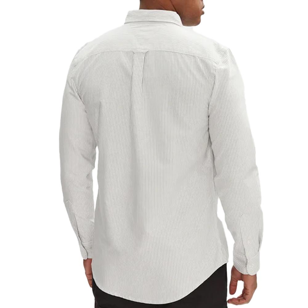 Chemise Rayures Blanc/Gris Homme Tommy Hilfiger Stripe Oxfo vue 2