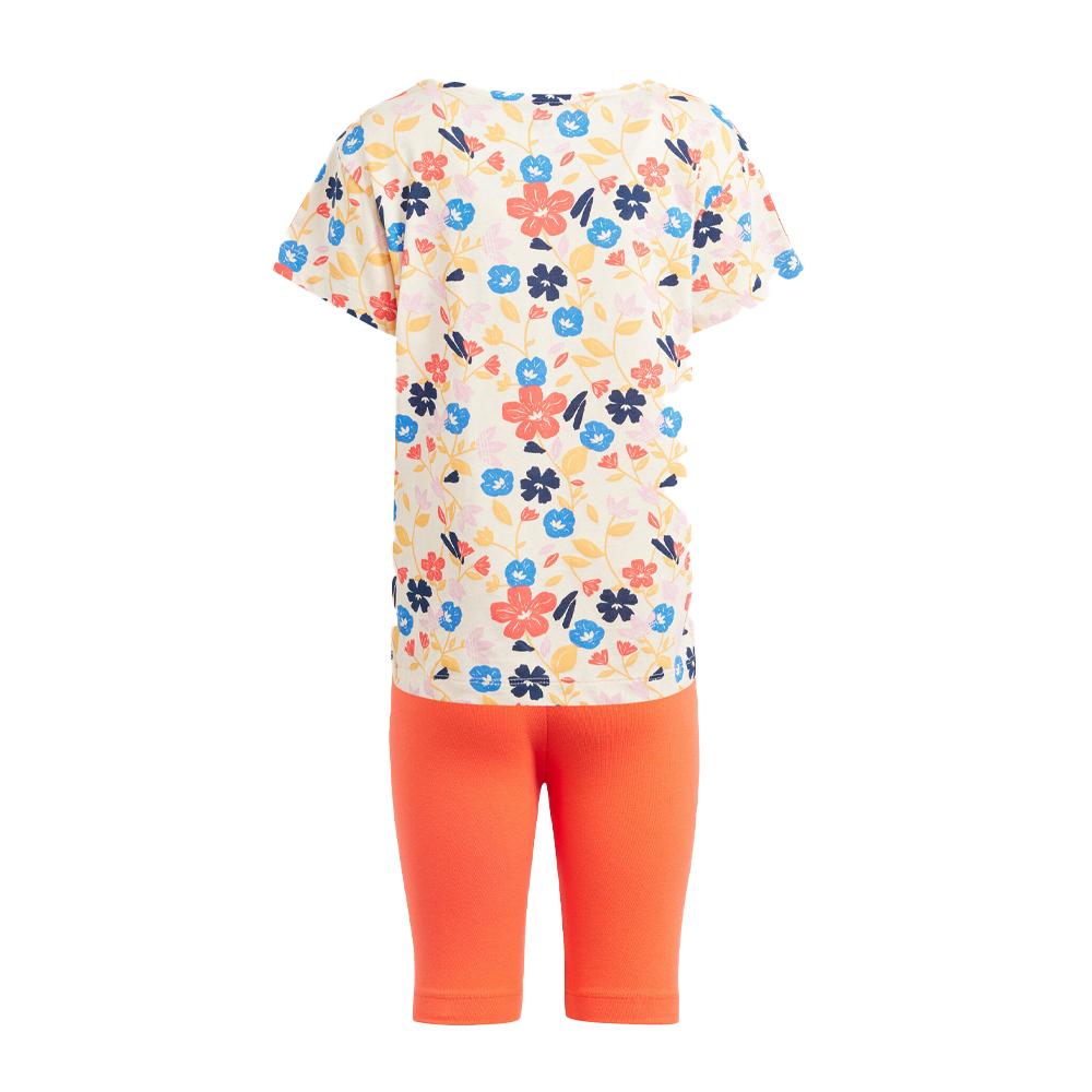 Ensemble survêtement orange Fille Adidas Cyc Short Tee S vue 2