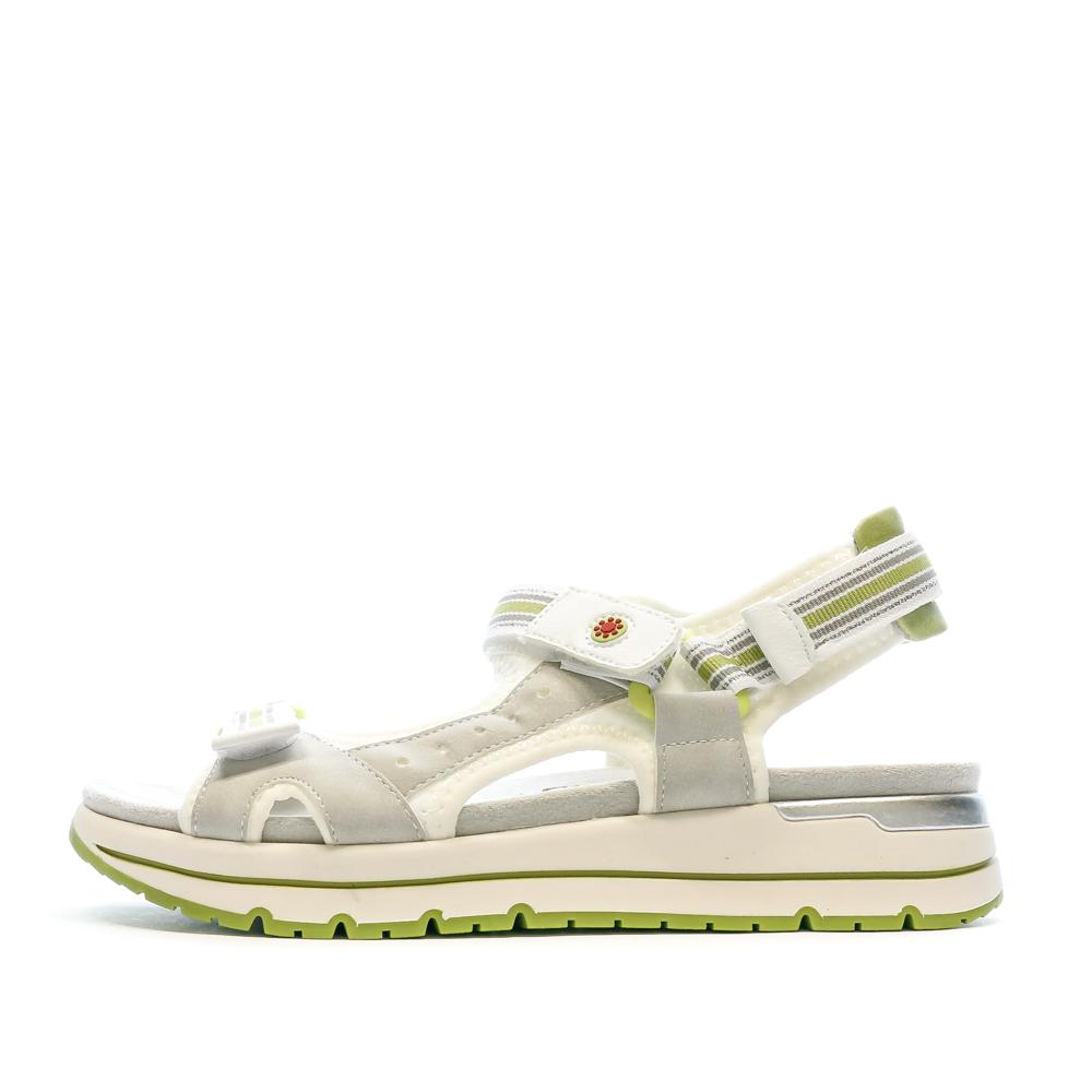 Sandales Blanche/Grise Femme Relife Jisper pas cher