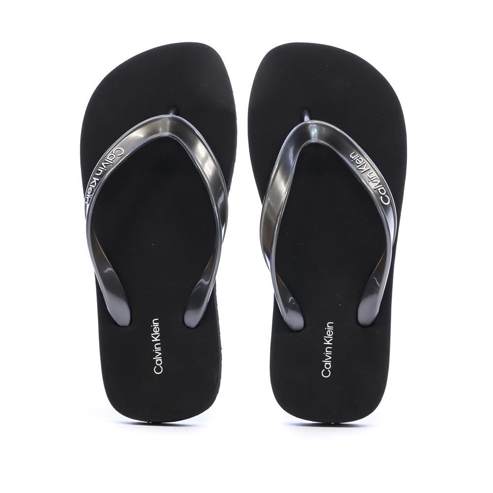 Tongs Noir Femme Calvin Klein Jeans Flip Flop Tpu Metall vue 3