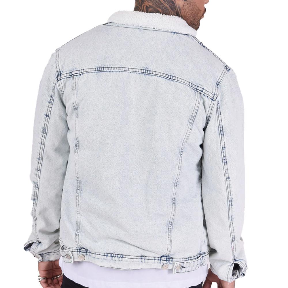 Veste en Jean Bleu Homme Project X Paris Mouton vue 2