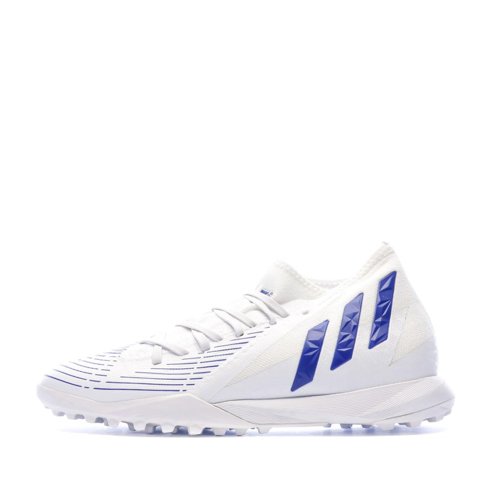 Chaussures de foot Blanc/Bleu Homme Adidas Predator Edge.3 TF pas cher