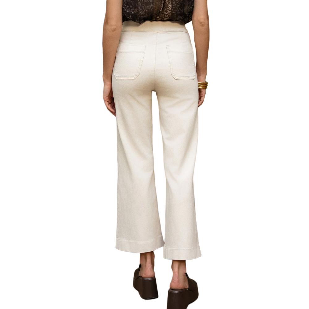 Jean Wide Blanc Créme Femme Vert Oraije Victorine vue 2