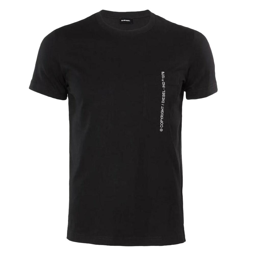 T-shirt Noir/Blanc Homme Diesel A19001 pas cher
