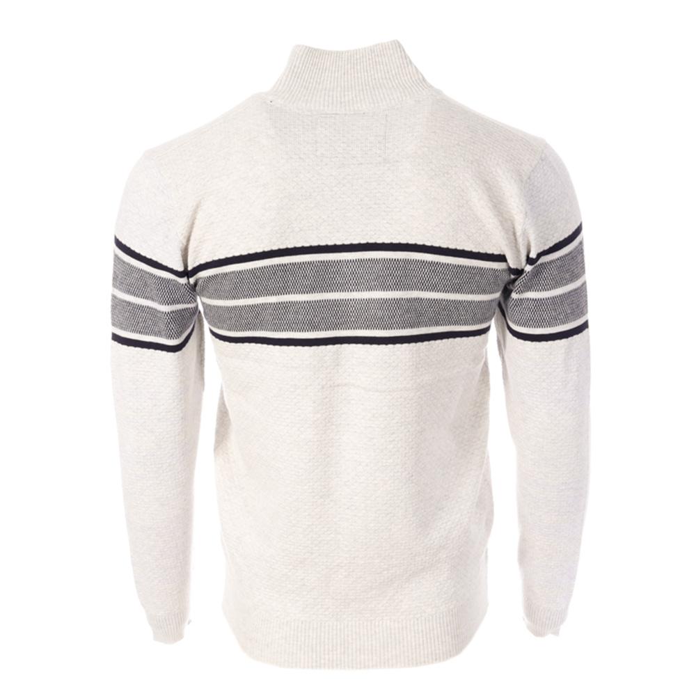 Pull Zippé Blanc/Gris Homme RMS26 60936 vue 2