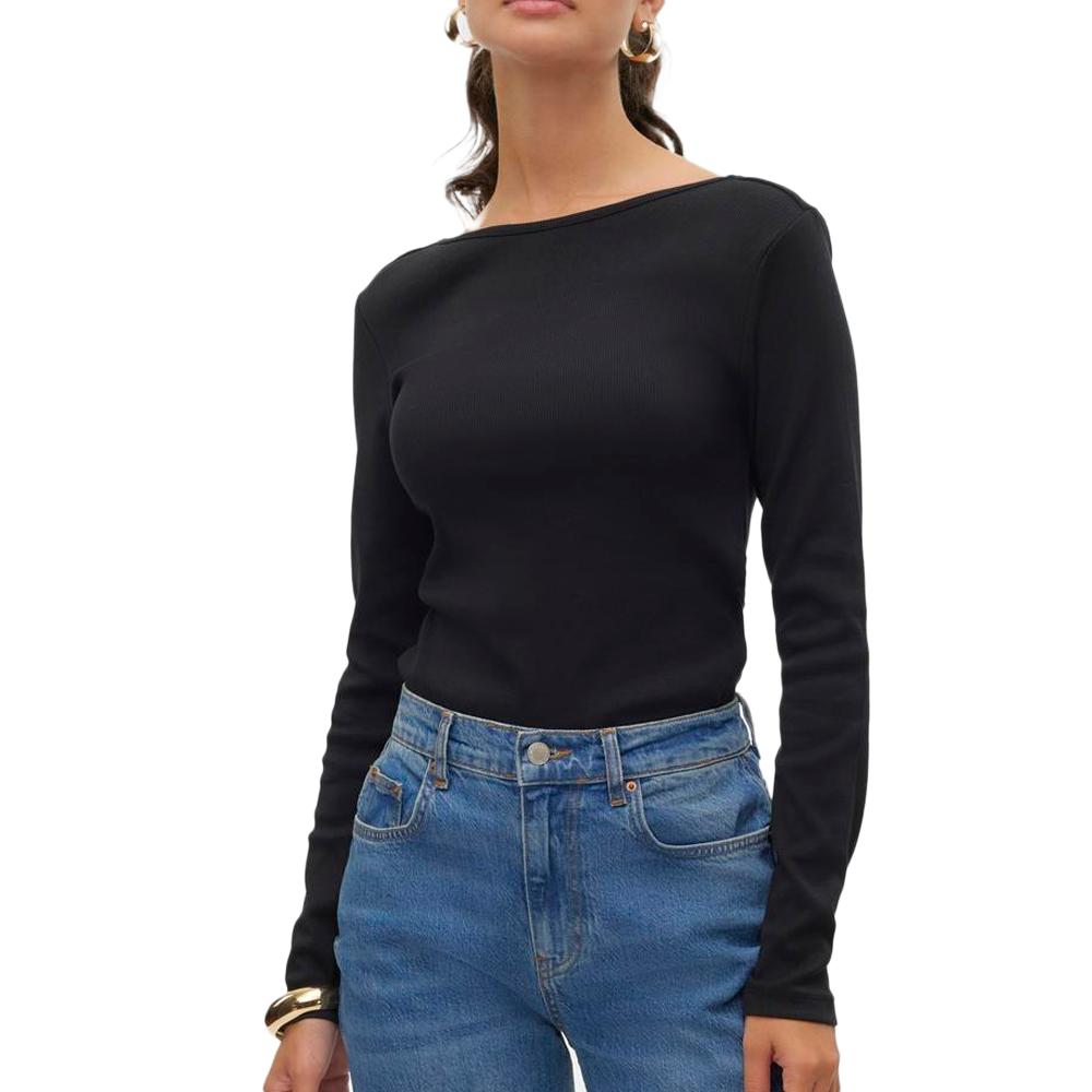 Top Noir Femme Vero Moda Chloe pas cher