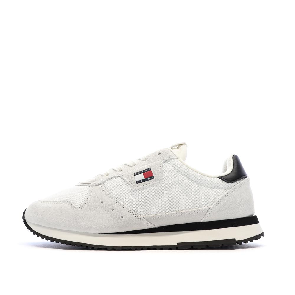 Weiße/marineblaue Herren-Sneaker Tommy Hilfiger Eva Runner Leather günstig