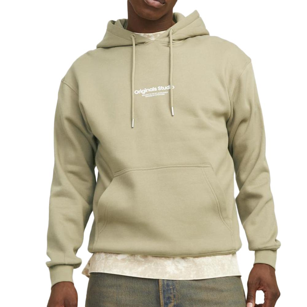 Sweat Kaki/Blanc Homme Jack & Jones Bro pas cher