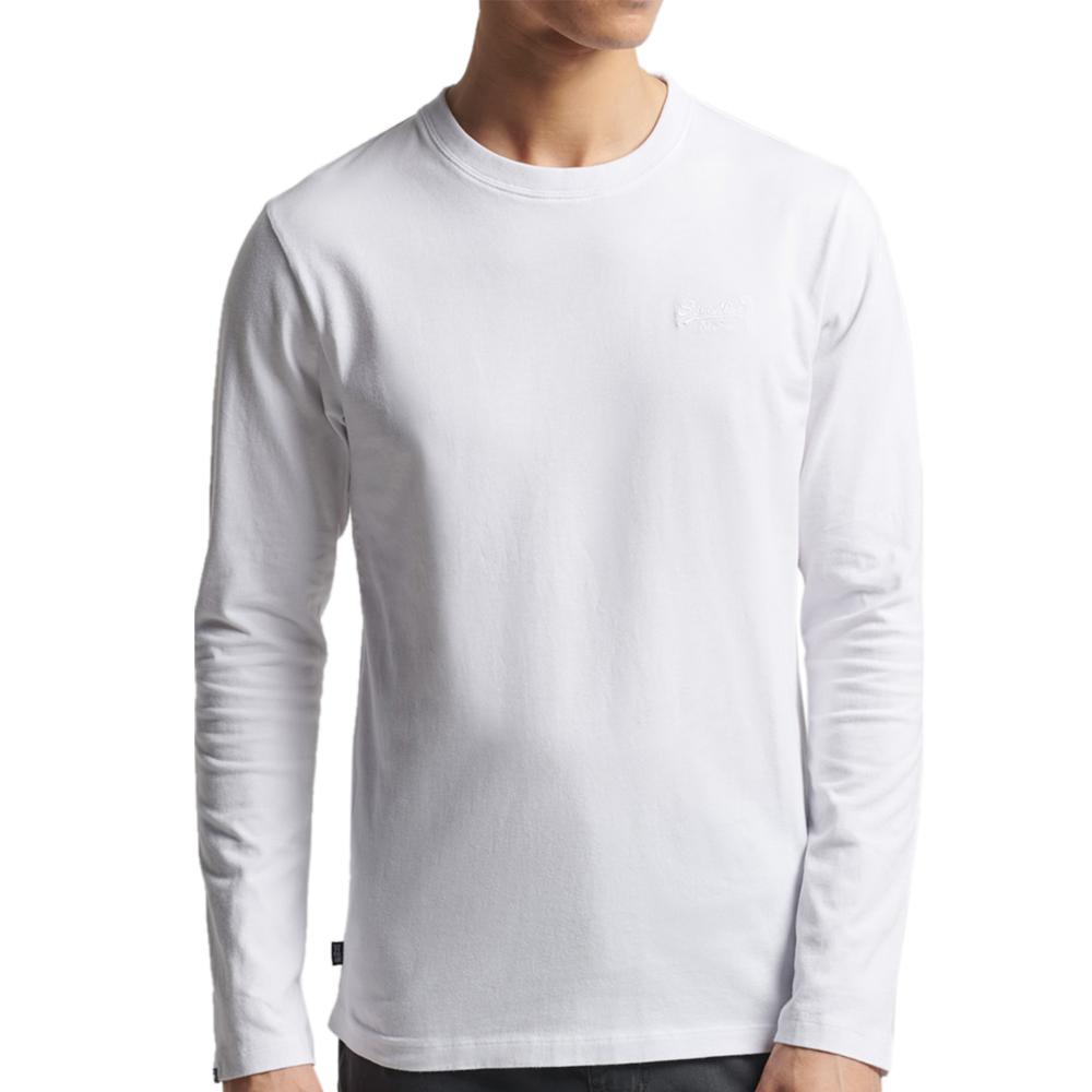 T-shirt Manches Longues Blanc Homme Superdry 02A pas cher