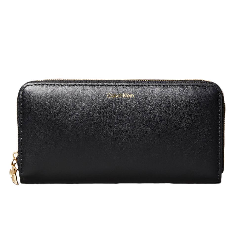 Portefeuille Noir Femme Calvin Klein Jeans Ck Large Zip pas cher