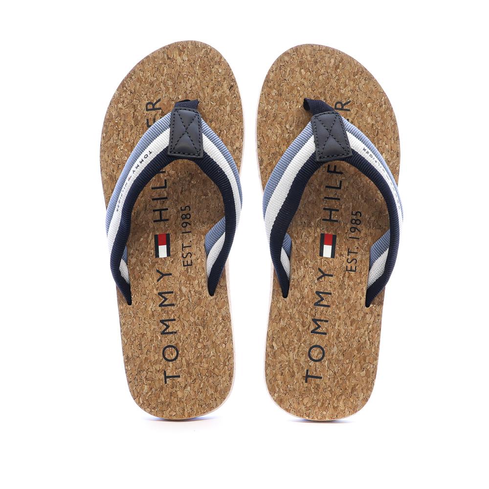 Tongs Bleu Homme Tommy Hilfiger Hilfiger Cork Beach vue 3