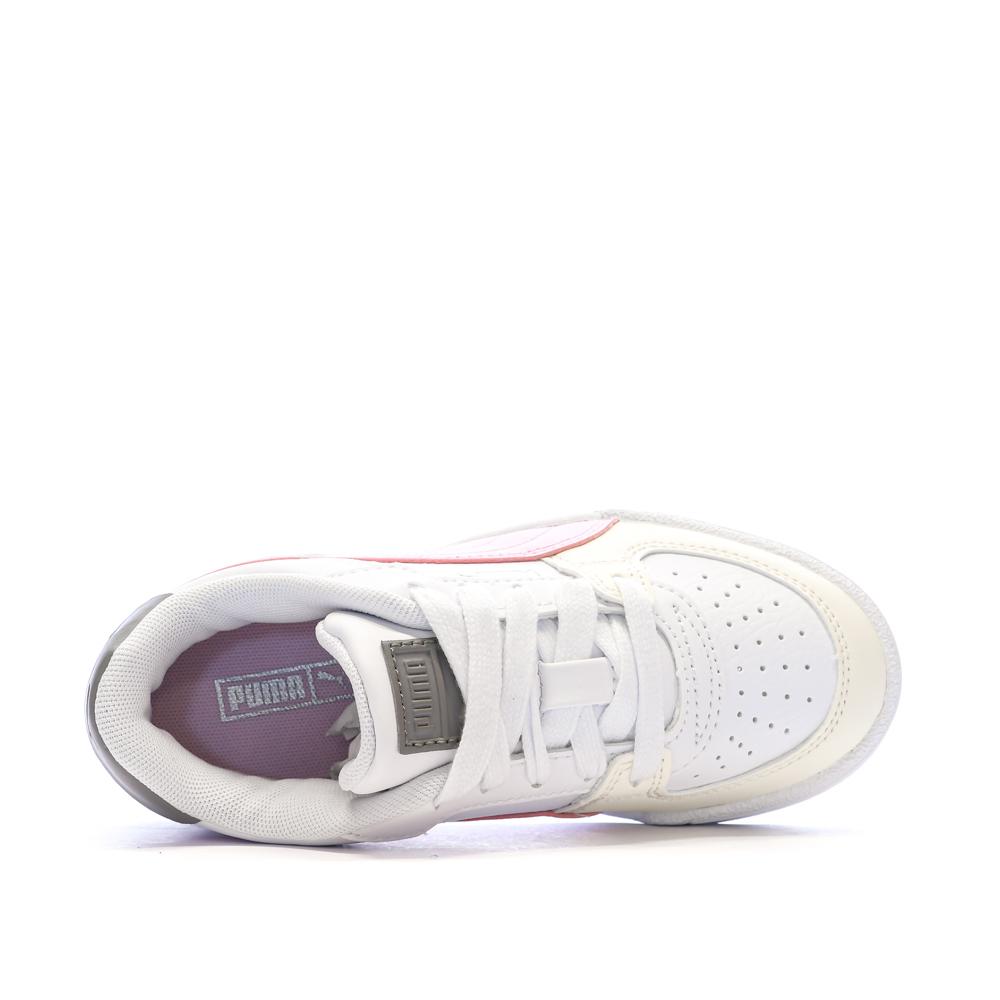 Baskets Blanches/Roses Fille Puma Ca Pro vue 4