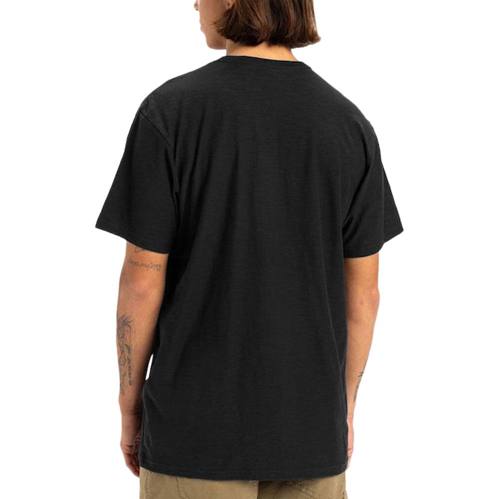 T-Shirt Noir Homme Quiksilver Slub roundneck vue 2
