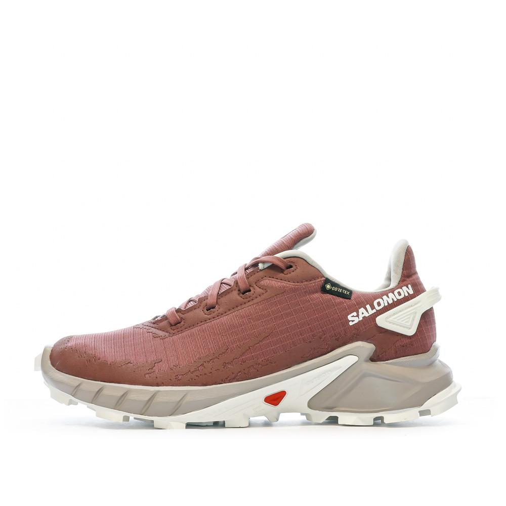 Chaussures de Trail Rouge/Blanche Femme Salomon Alphacross 4 pas cher
