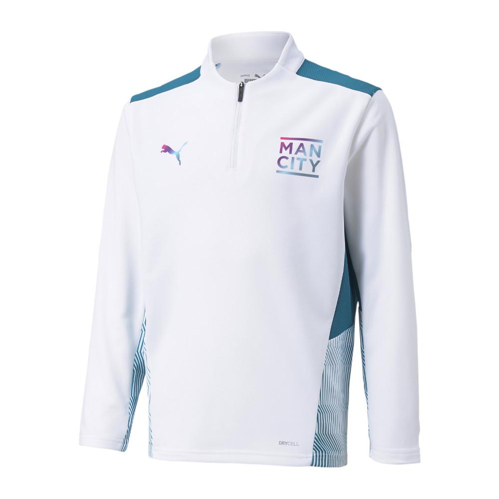 Manchester City Sweat 1/4 zip Training Blanc Junior Puma 2021/2022 pas cher