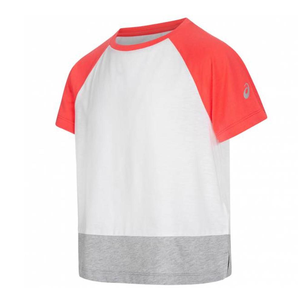 T-shirt blanc Fille Asics Color Block pas cher