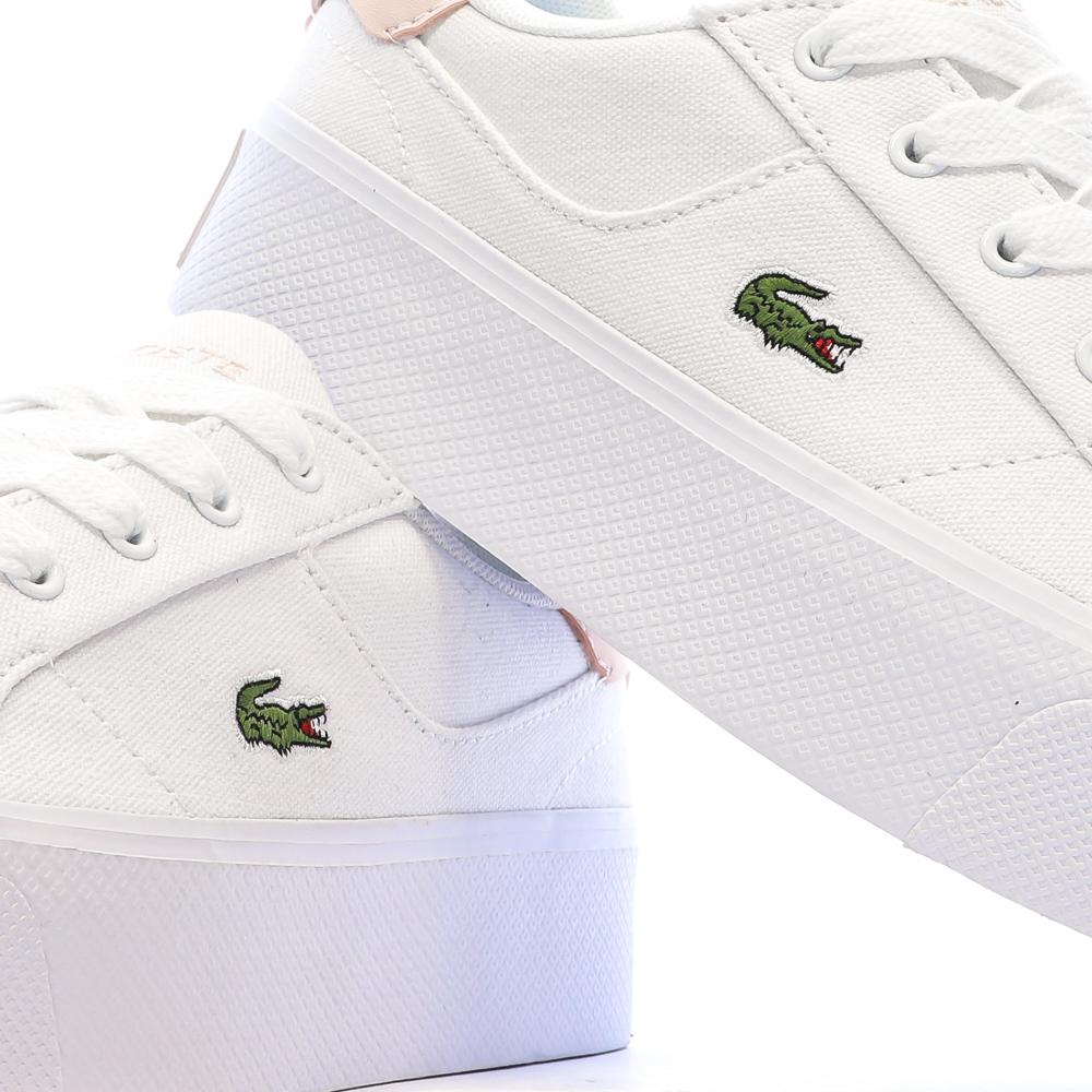 Baskets Blanches/Roses Femme Lacoste Ziane Platform vue 7
