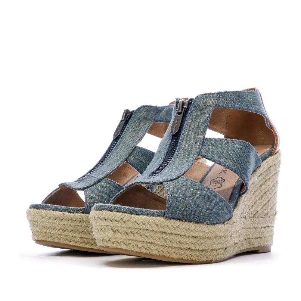 Sandales compensées Bleu Jean Femme Chattawak Debby vue 6