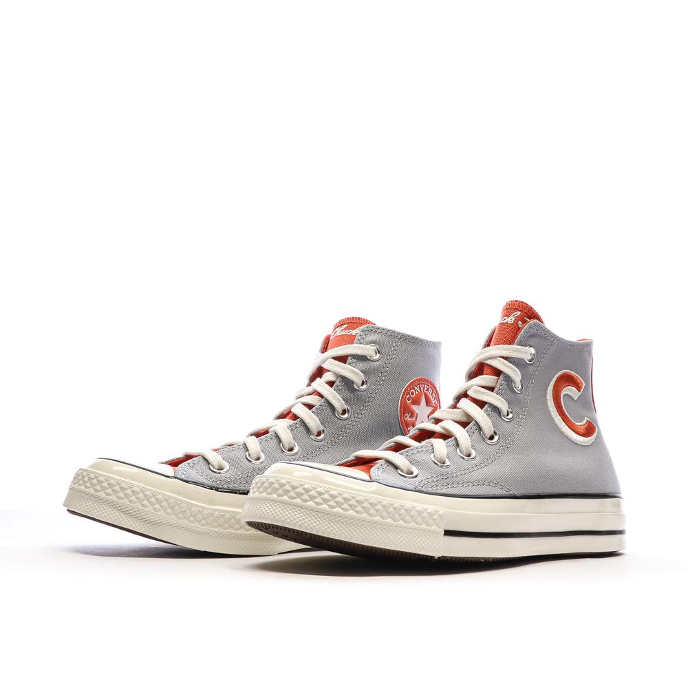 Baskets Grises/Rouges Homme Converse Chuck 70 Letterman vue 6
