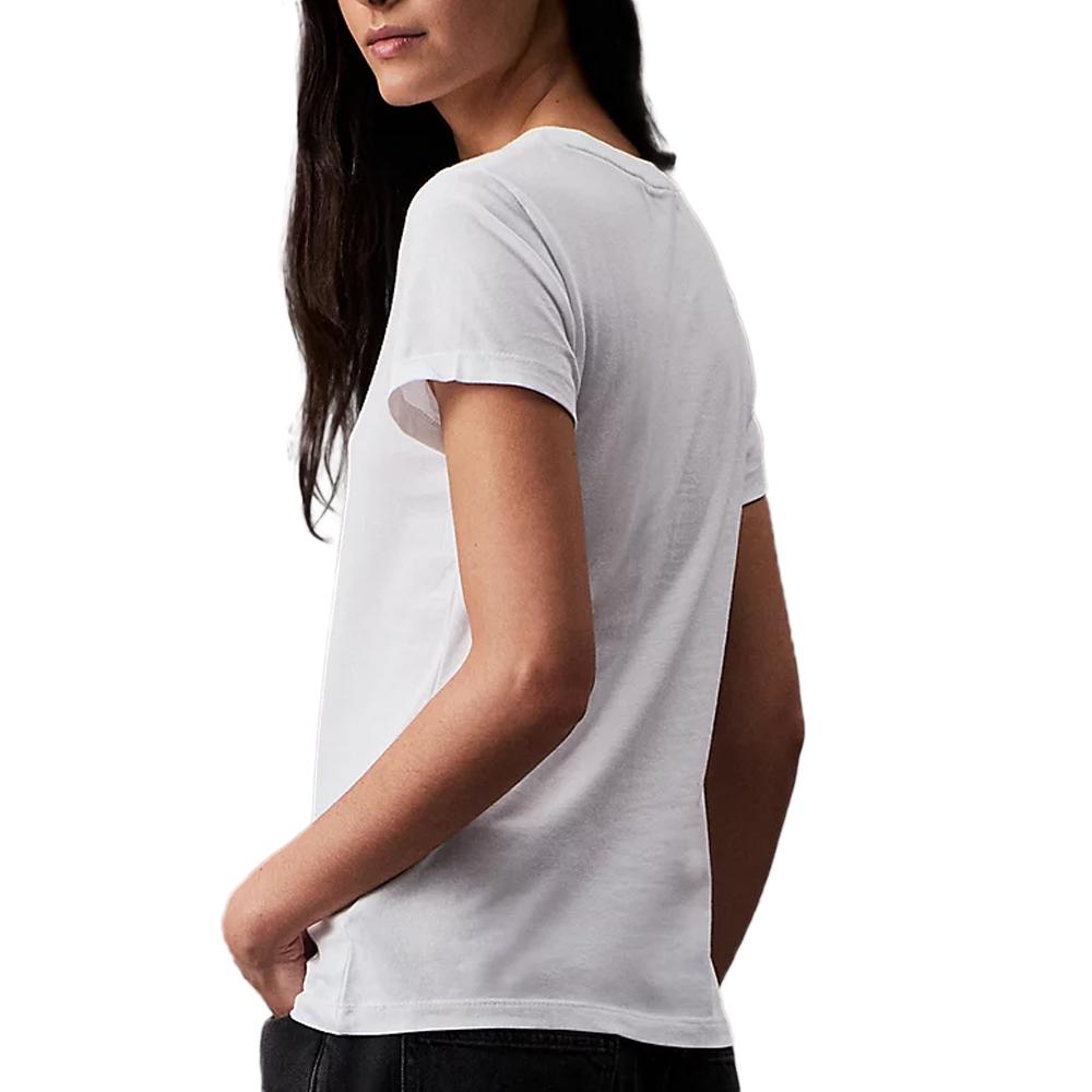 T-Shirt Blanc Femme Calvin Klein Jeans Essential Slim vue 2
