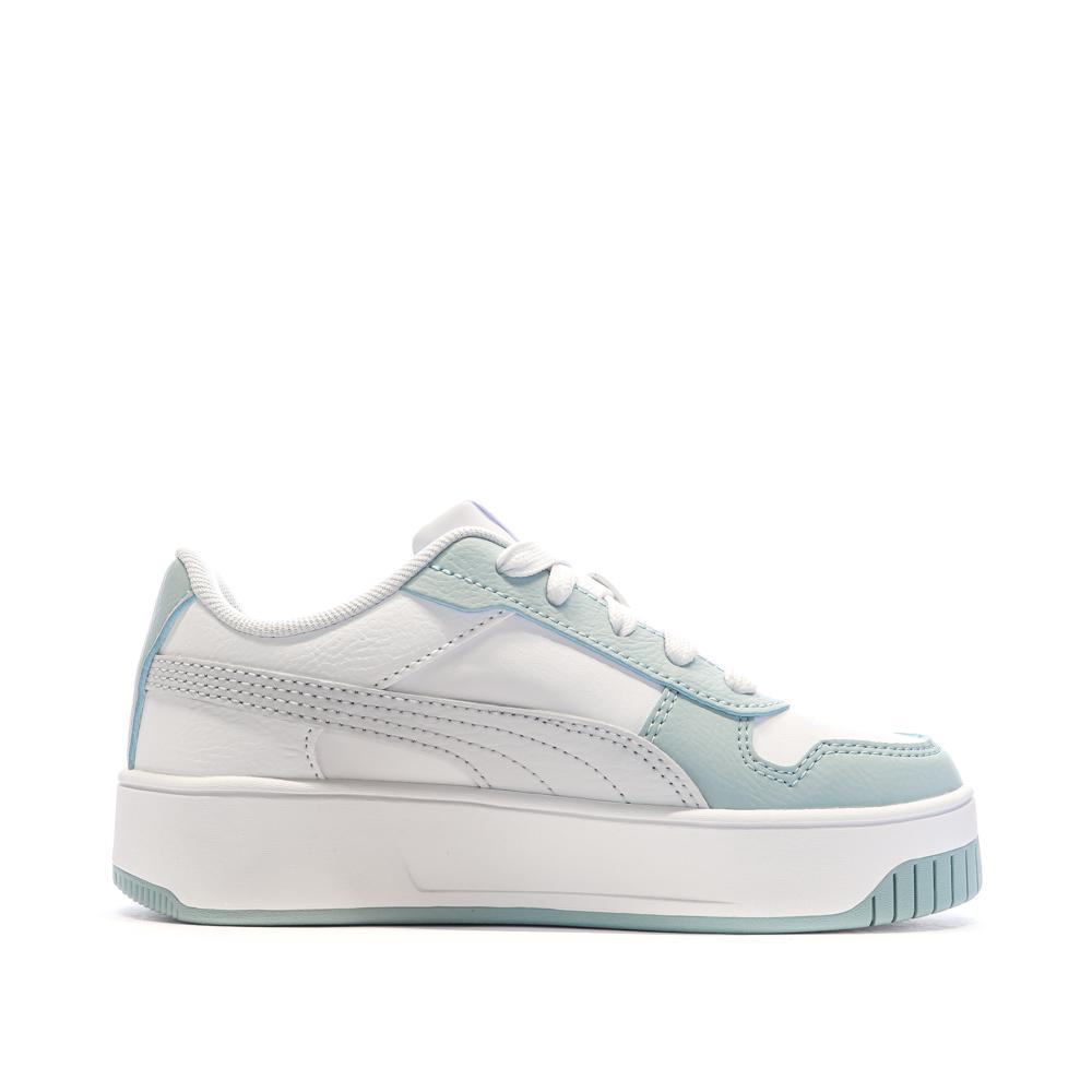 Baskets Blanches/Vert Fille Puma Carina 04 vue 2