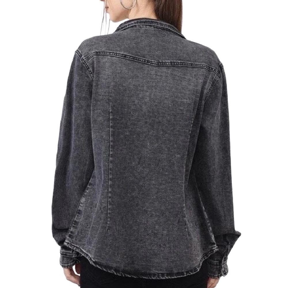 Chemise en Jean Noir Femme Monday Premium Bleach 1 vue 2