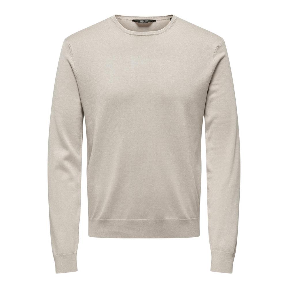 Pull Beige Homme Only & Sons Life Crew Knit pas cher