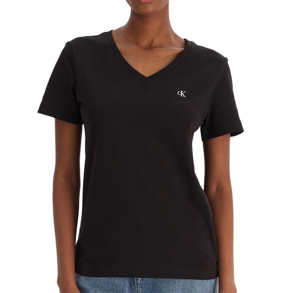T-Shirt Noir Femme Calvin Klein Jeans Archive LV047B205G pas cher