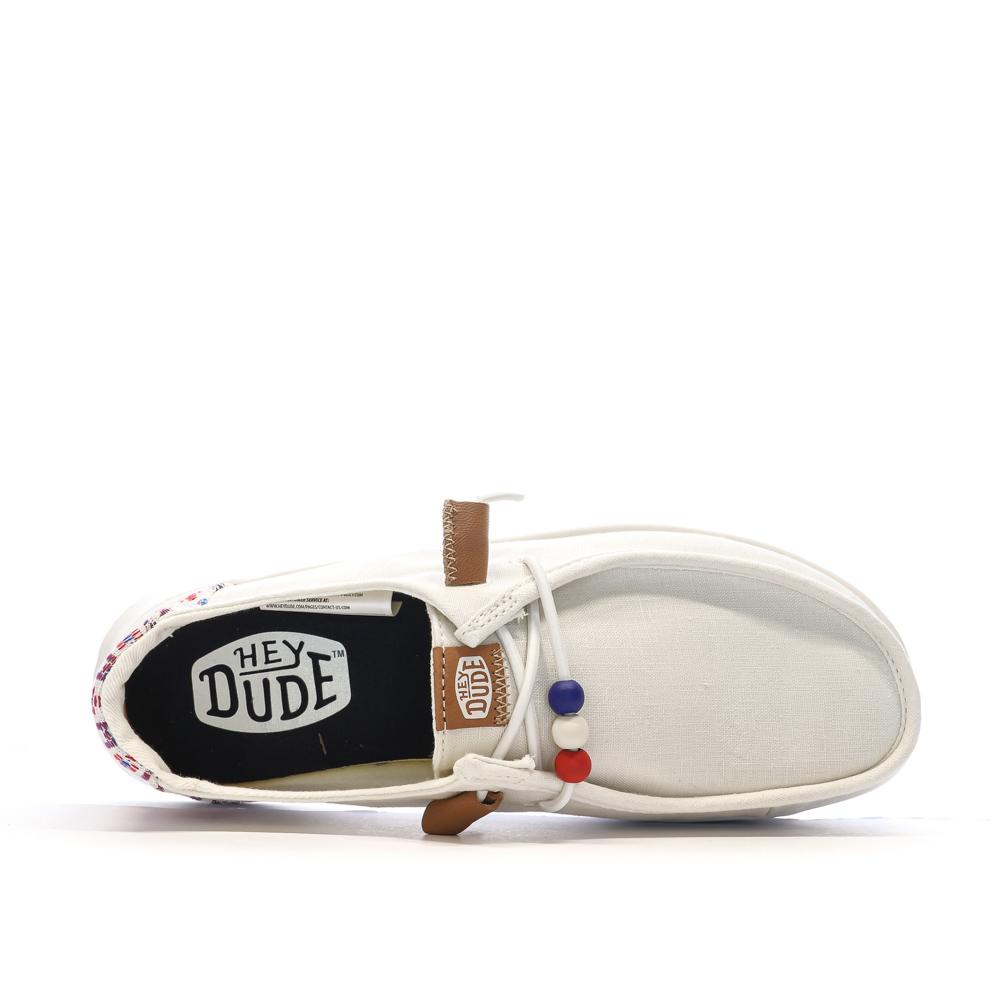 Chaussures Blanches Femme Hey Dude Wally Sport Mesh vue 4