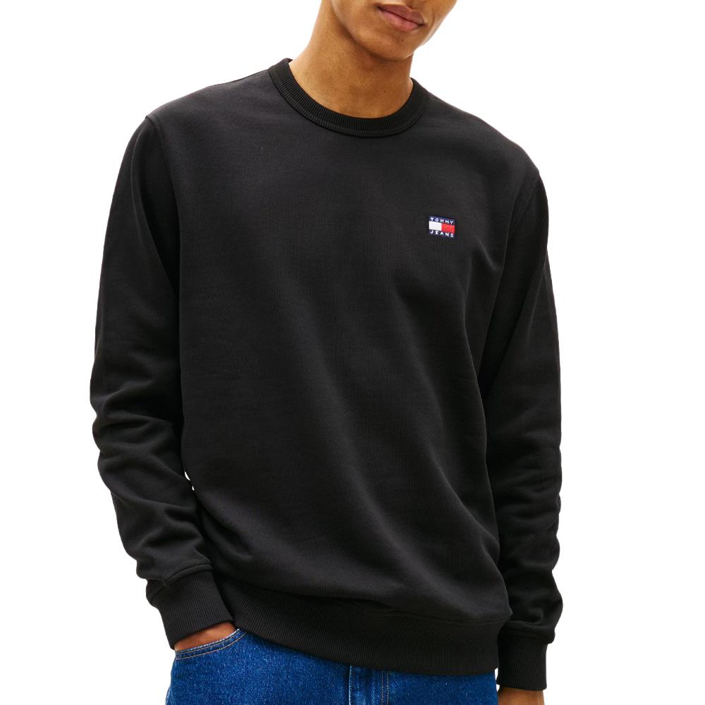 Sweat Noir Homme Tommy Hilfiger Badge Crewss pas cher