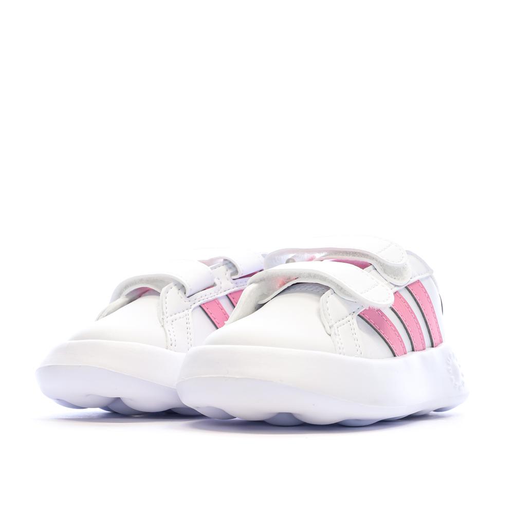 Baskets Blanches/Roses Bébé Fille Adidas Grand Court 2.0 vue 6