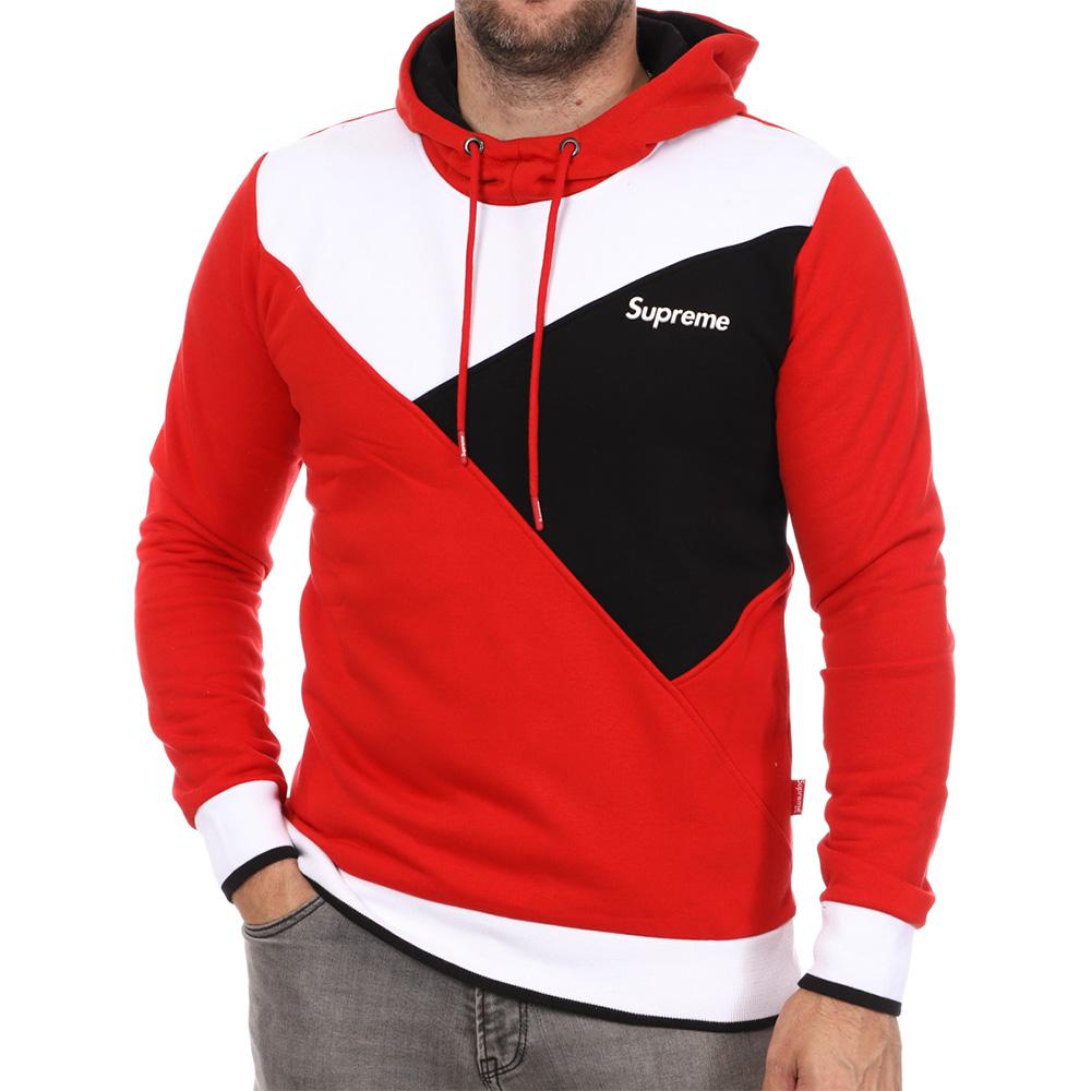 Sweat à capuche Rouge Homme Supreme Grip Cairo pas cher