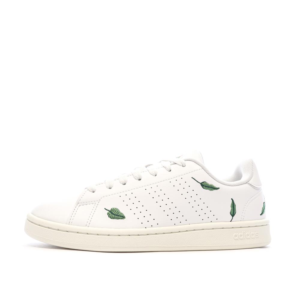 Baskets Blanc Femme Adidas Advantage Feuilles pas cher