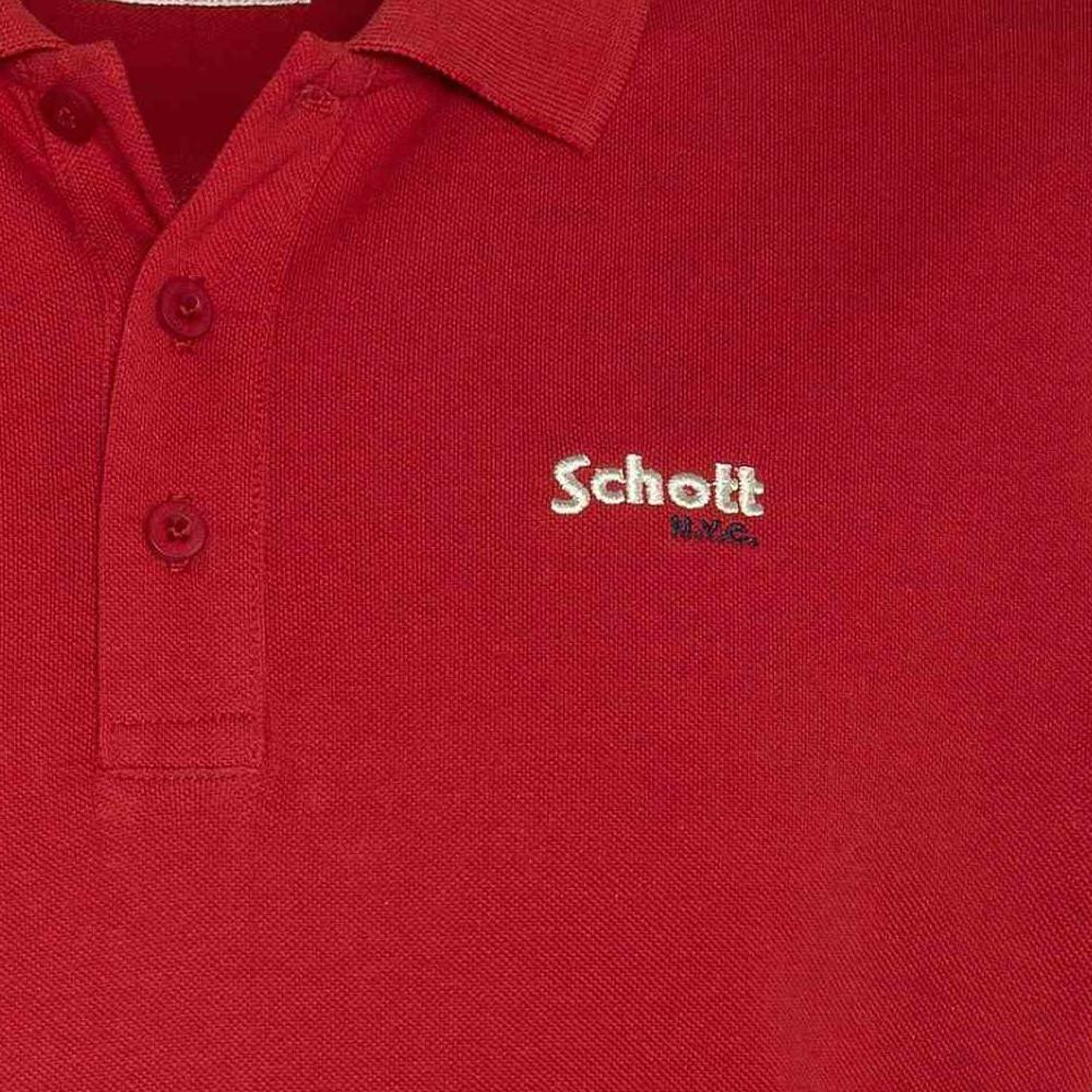 Polo Rouge Homme Schott S0022 vue 3