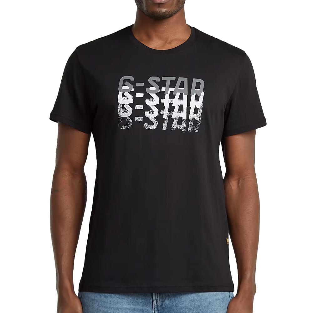 T-Shirt Noir Homme G-Star RAW Faded pas cher