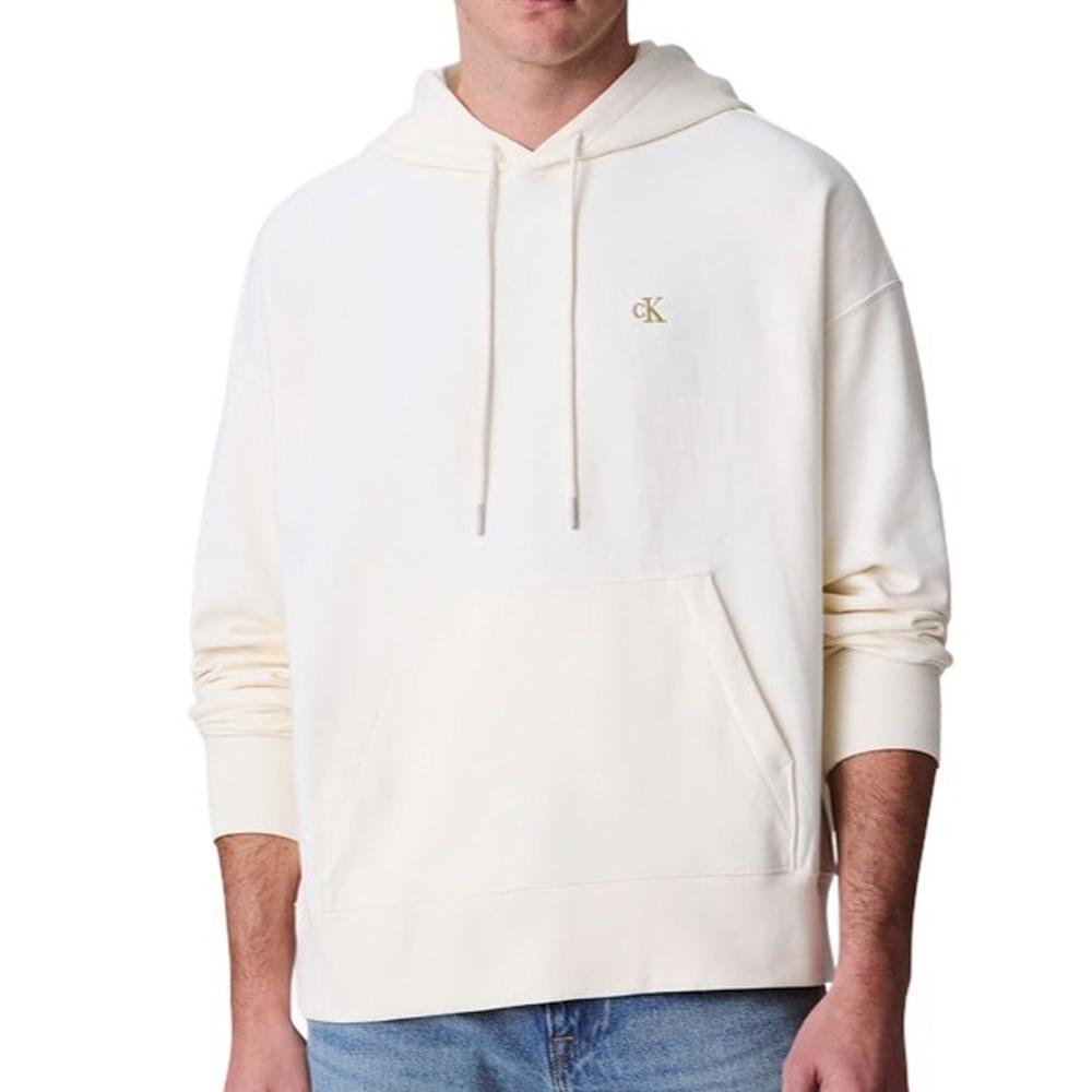 Sweat à Capuche Beige Homme Calvin Klein Jeans Premium Terry pas cher