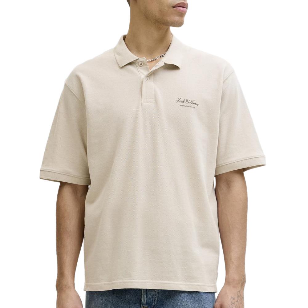 Polo Beige Homme Jack & Jones Archive Graphic Polo pas cher