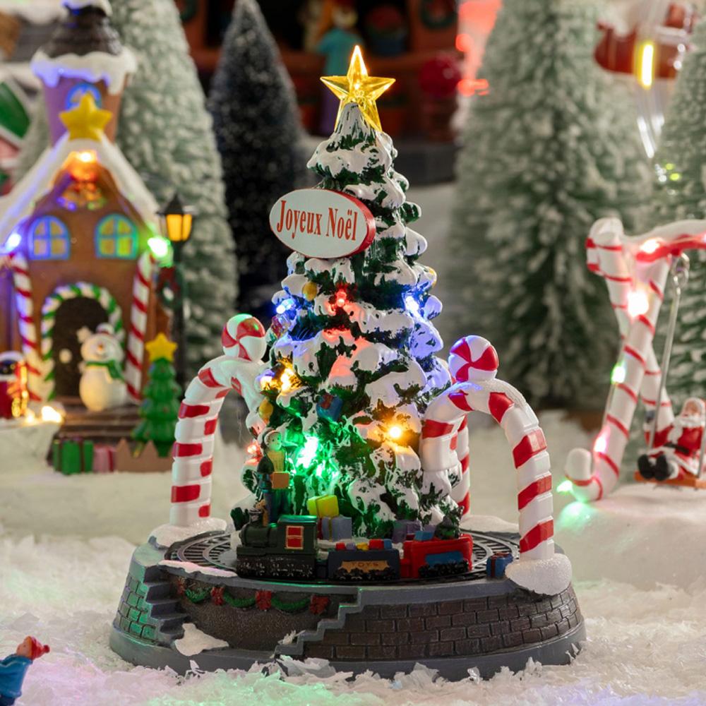 Village de Noel Sapin Train vue 2