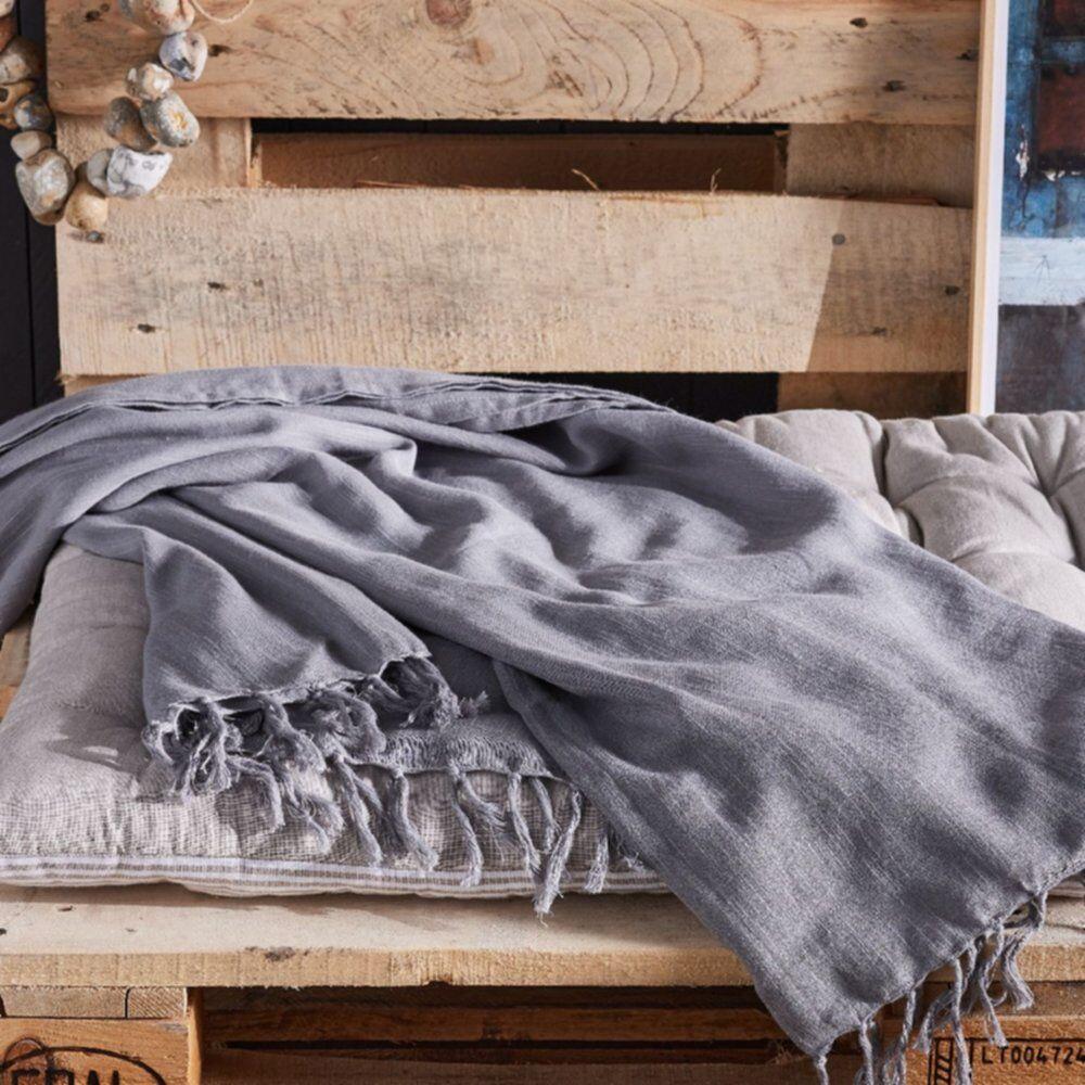 Plaid Gris Today Plaid été150x200 pas cher