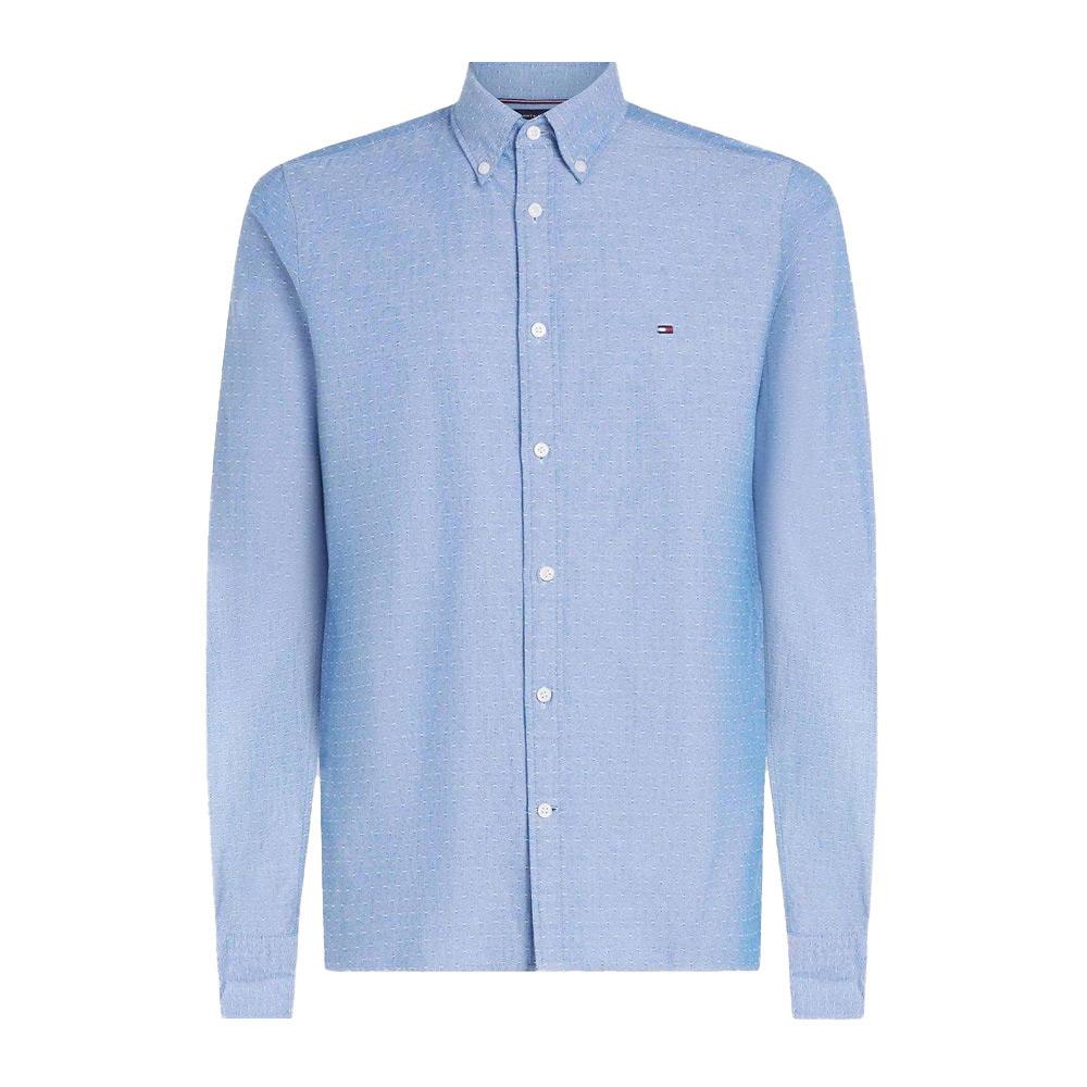 Chemise Manches Longues Bleu Clair Homme Tommy Hilfiger Oxford VI7 pas cher