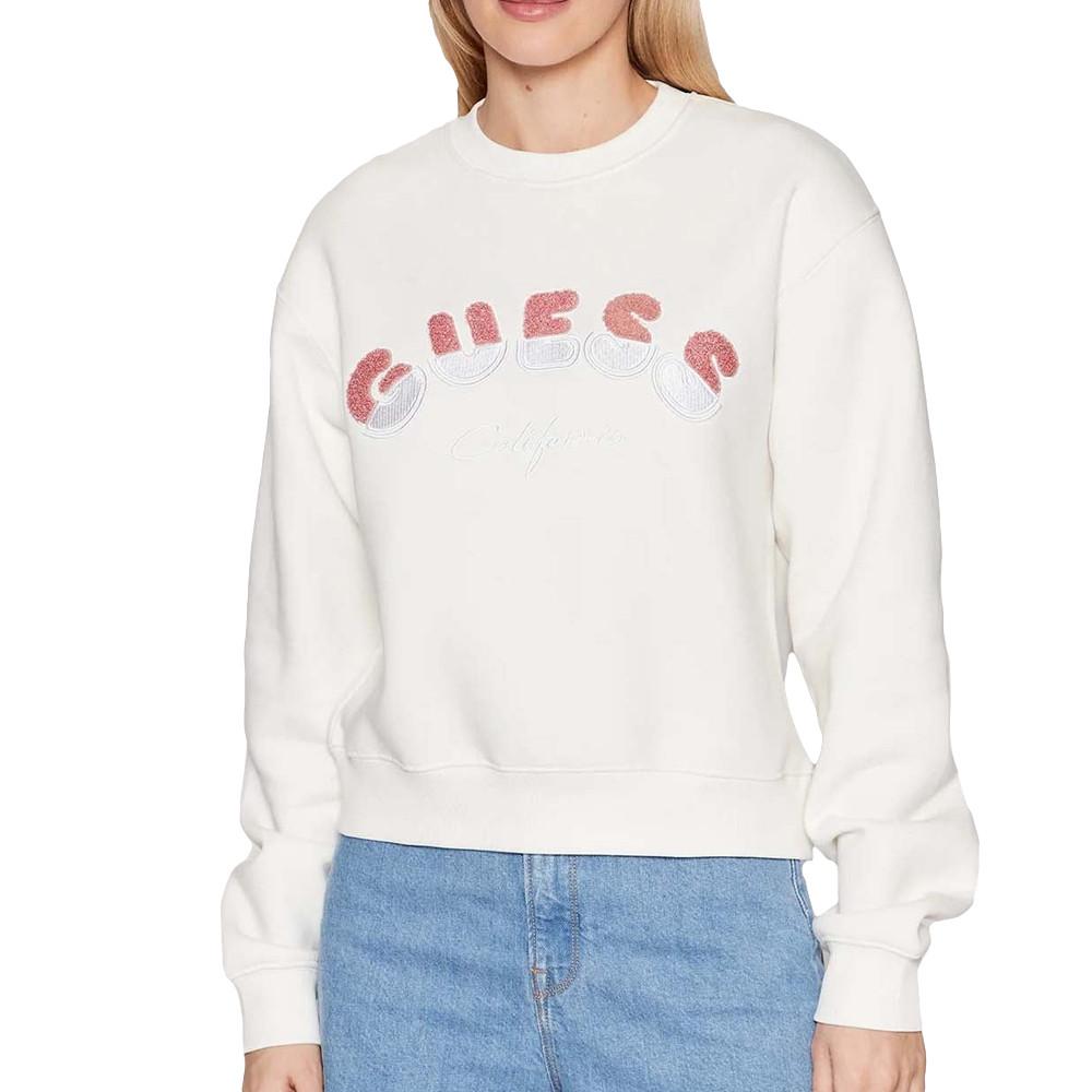 Sweat Blanc Femme Guess Rutha pas cher