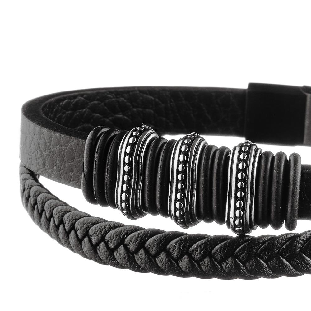 Bracelet Noir/Argent Homme Geographical Norway 315066 vue 3
