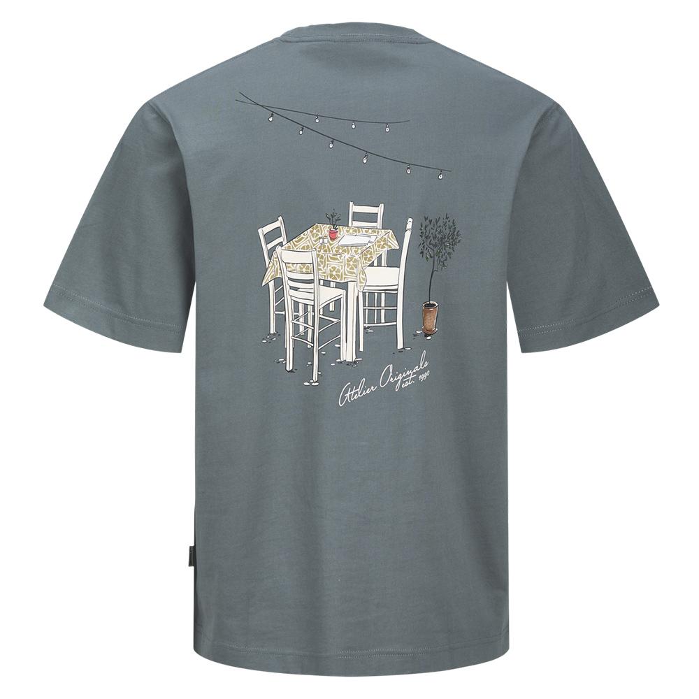 T-shirt Bleu/Gris Homme Jack & Jones Rislington vue 4