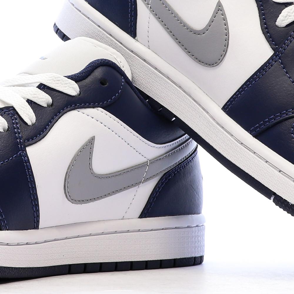 Air Jordan 1 Low Marine/Blanc Homme Nike vue 7