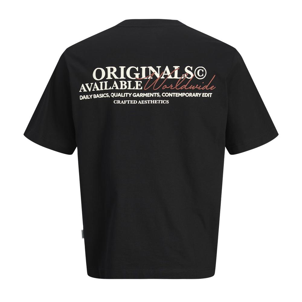 T-Shirt Noir Garçon Jack & Jones Slington vue 2